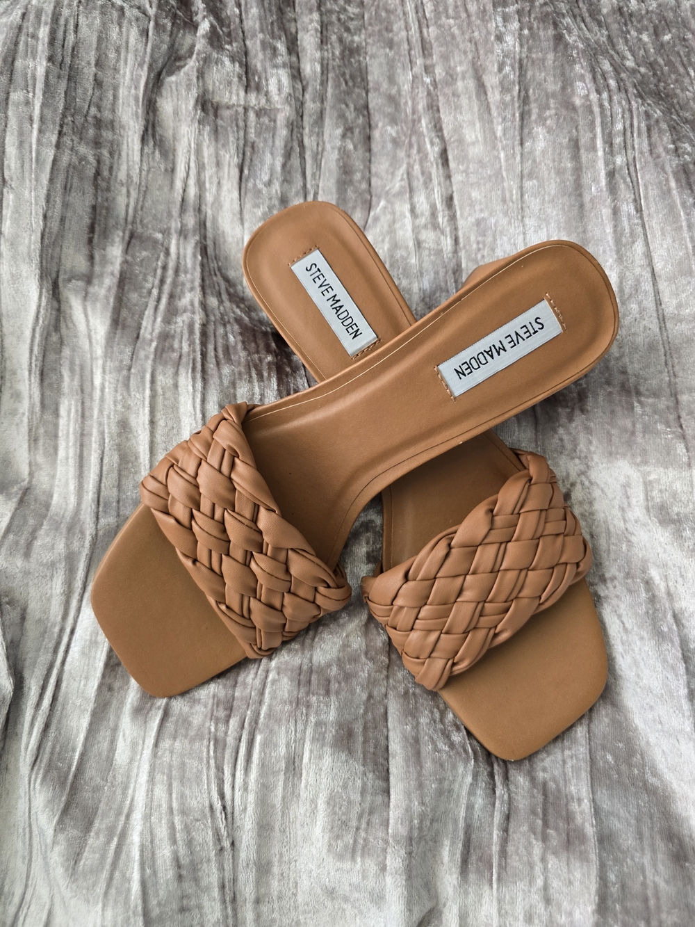 Steve Madden Women's Tan Braided Slide Sandals